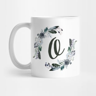 Floral Monogram O Dark Bohemian Flora Mug